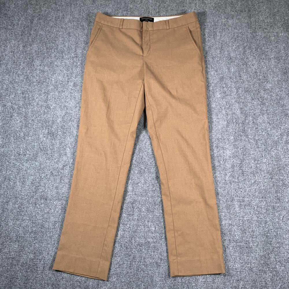 Banana Republic Pants Womens 6 Beige Reegan Stretch Twill Straight Leg Dress